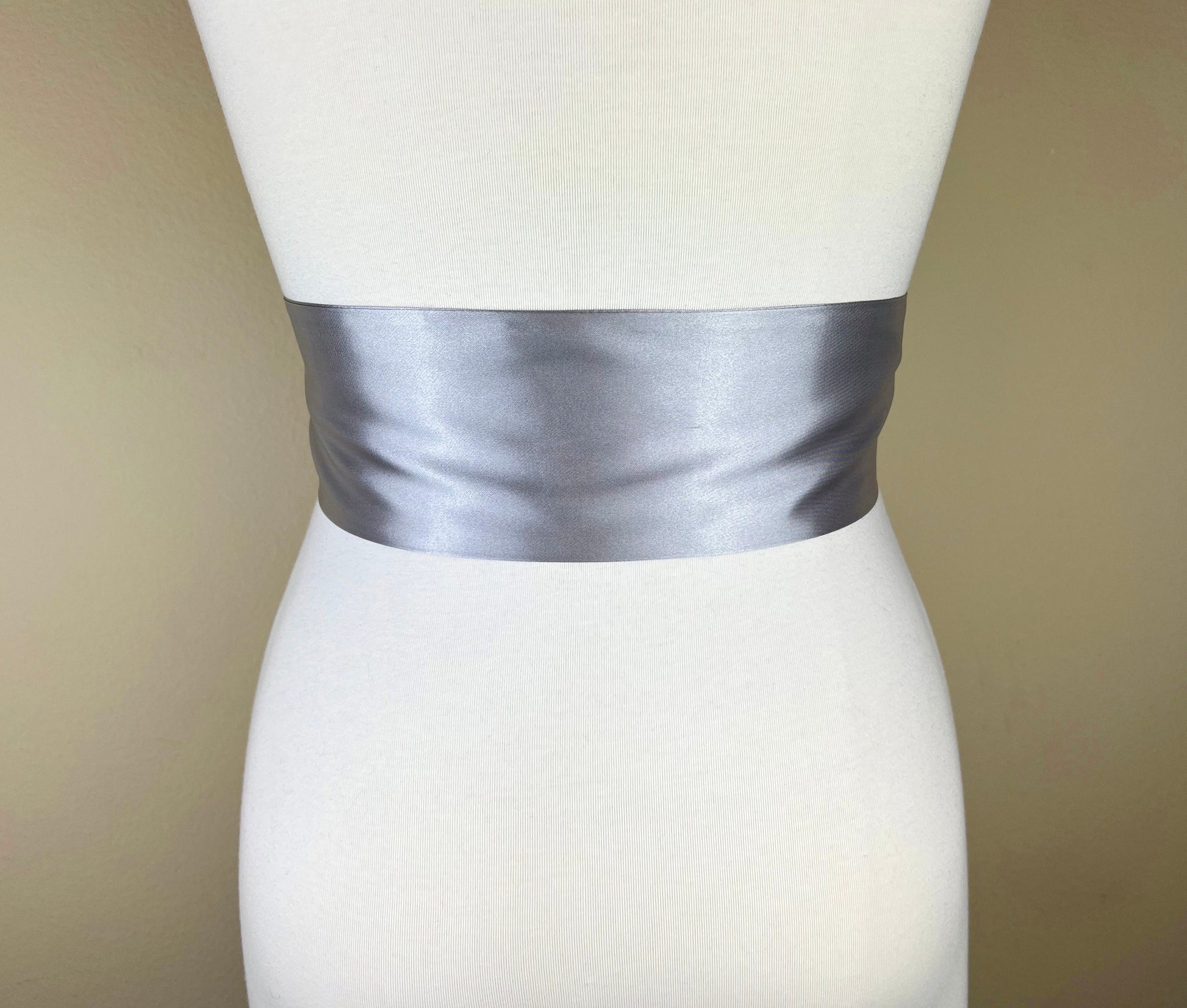 Bright Silver Satin Sash, Silver Sash Belt, Wide Silver Wedding Dress Sash, Silver Bridal Sash, Silver Satin Sash Belt, Satin Swank