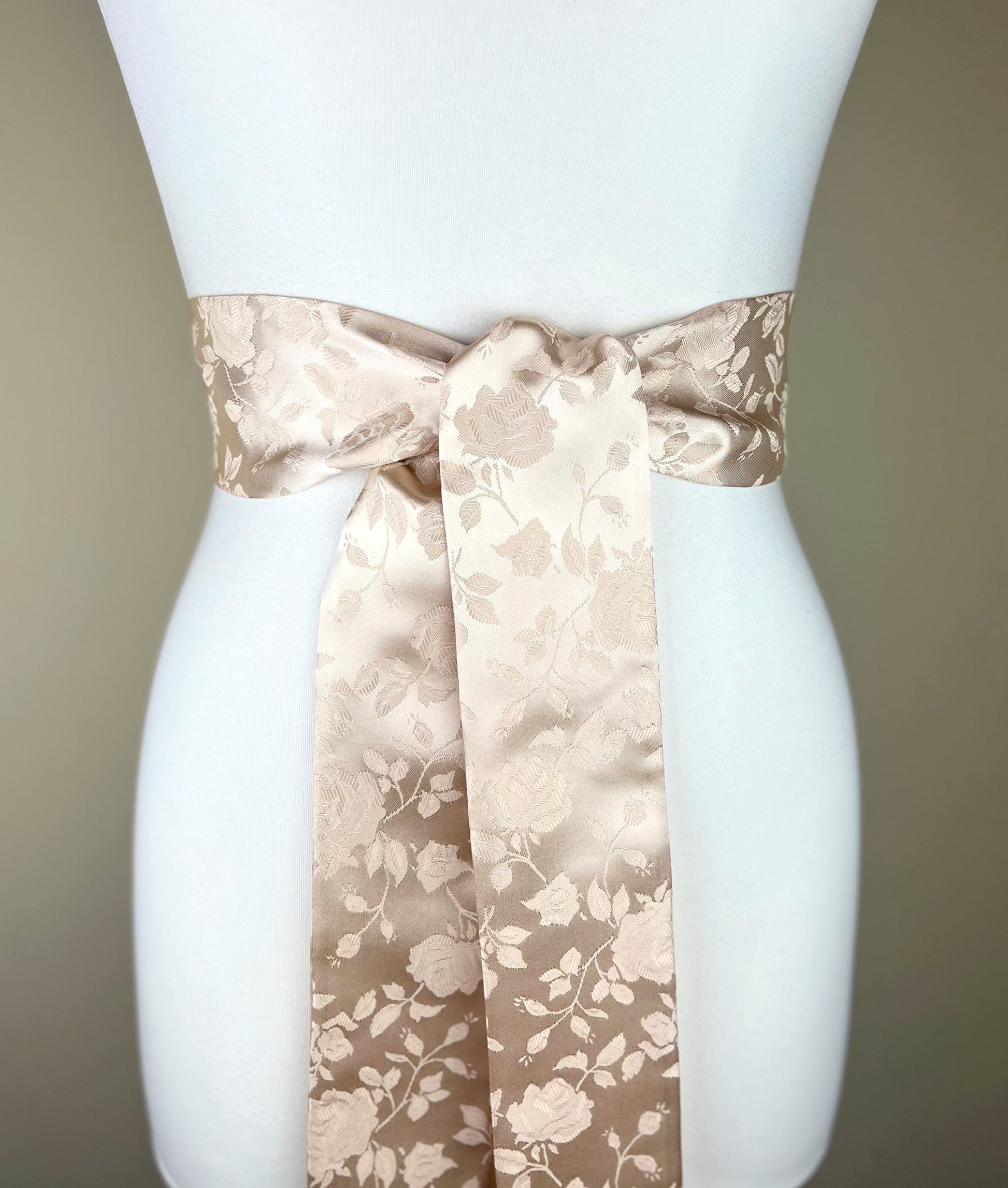 champagne sash for wedding dress Extra Long Champagne Satin Sash Belt by Satin Swank