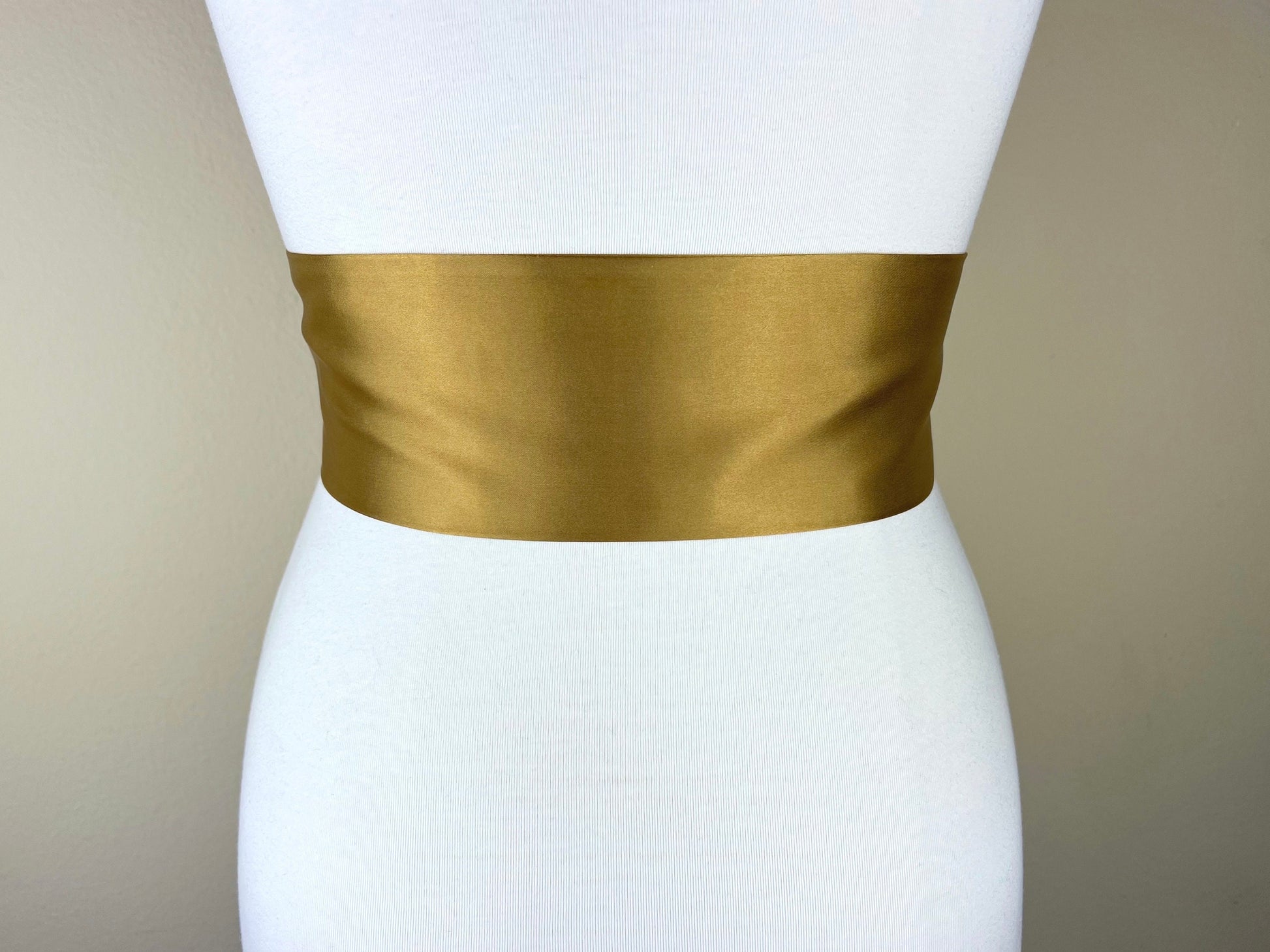Wide Antique Gold Satin Sash, Dark Gold Sash Belt, Gold Wrap Belt, Deep Gold Wedding Sash, Bridal Sash, Gold Satin Bow Belt, Satin Swank
