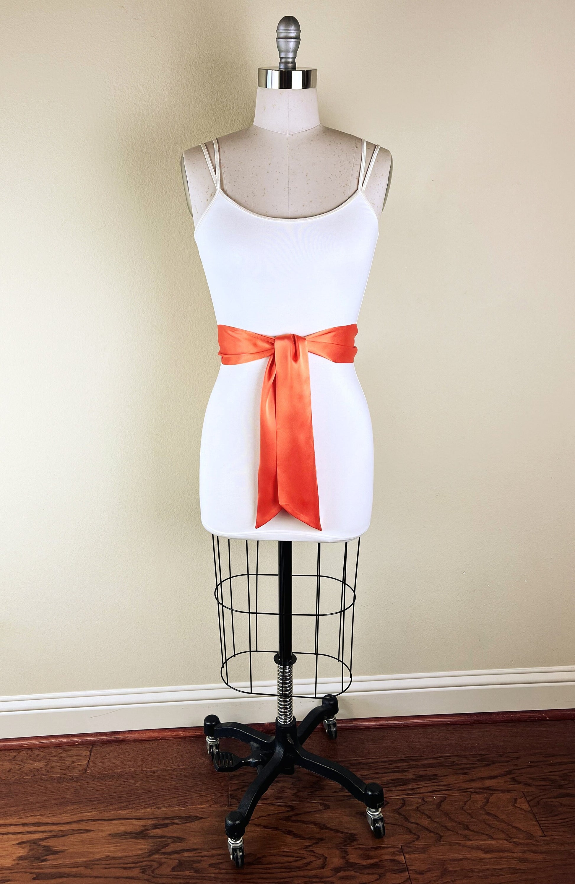 Wide Light Orange Sash Belt, Light Orange Satin Sash, Orange Dress Sash, Orange Wedding Sash, Orange Satin Sash Belt, Satin Swank