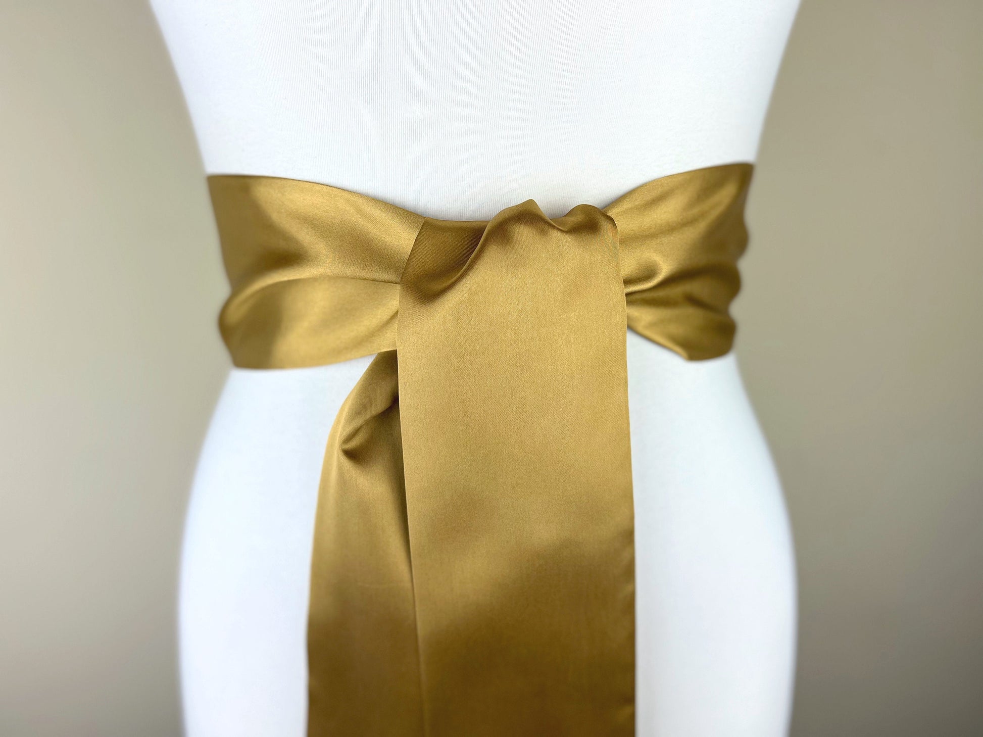 Wide Antique Gold Satin Sash, Dark Gold Sash Belt, Gold Wrap Belt, Deep Gold Wedding Sash, Bridal Sash, Gold Satin Bow Belt, Satin Swank