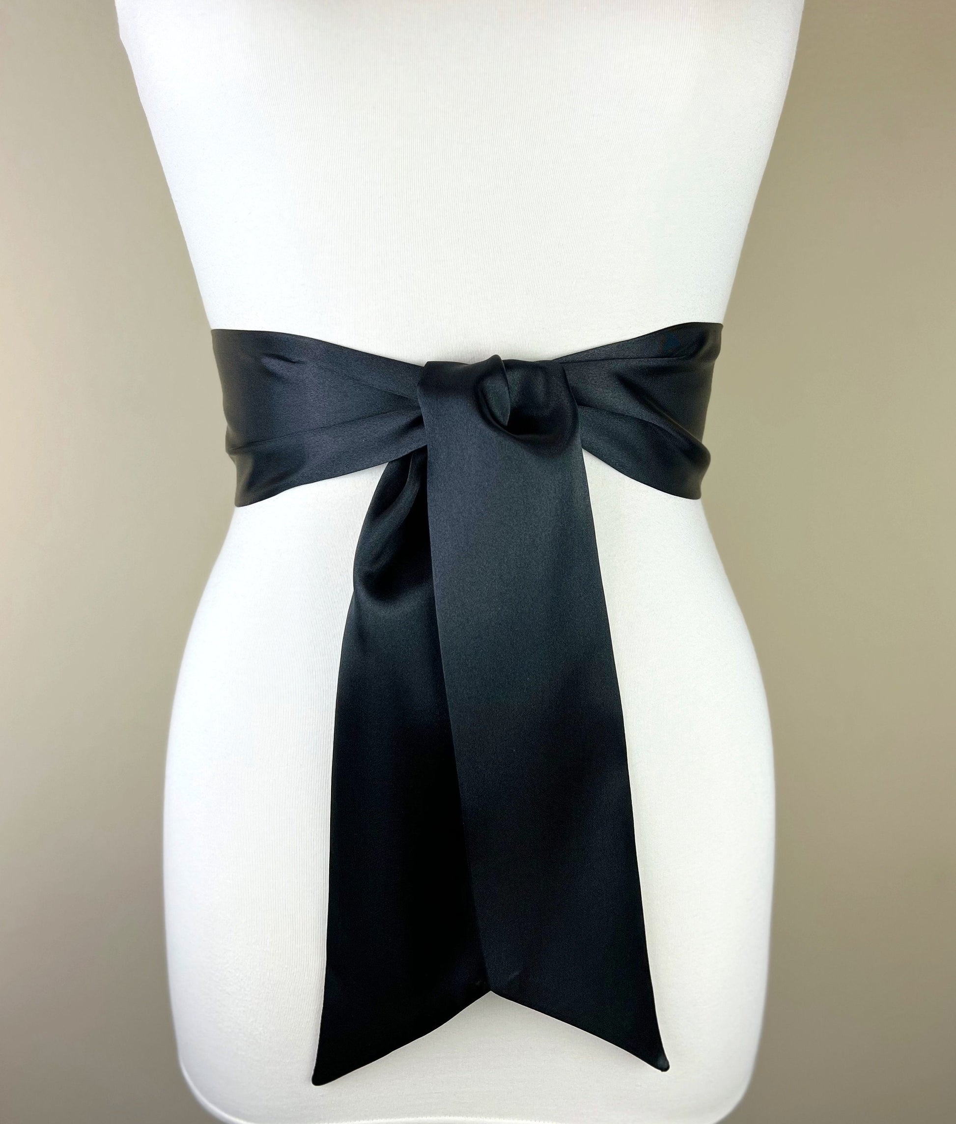 Wide Black Satin Sash Belt by Satin Swank - 60 Wide Black Satin Sash Belt by Satin Swank - 60