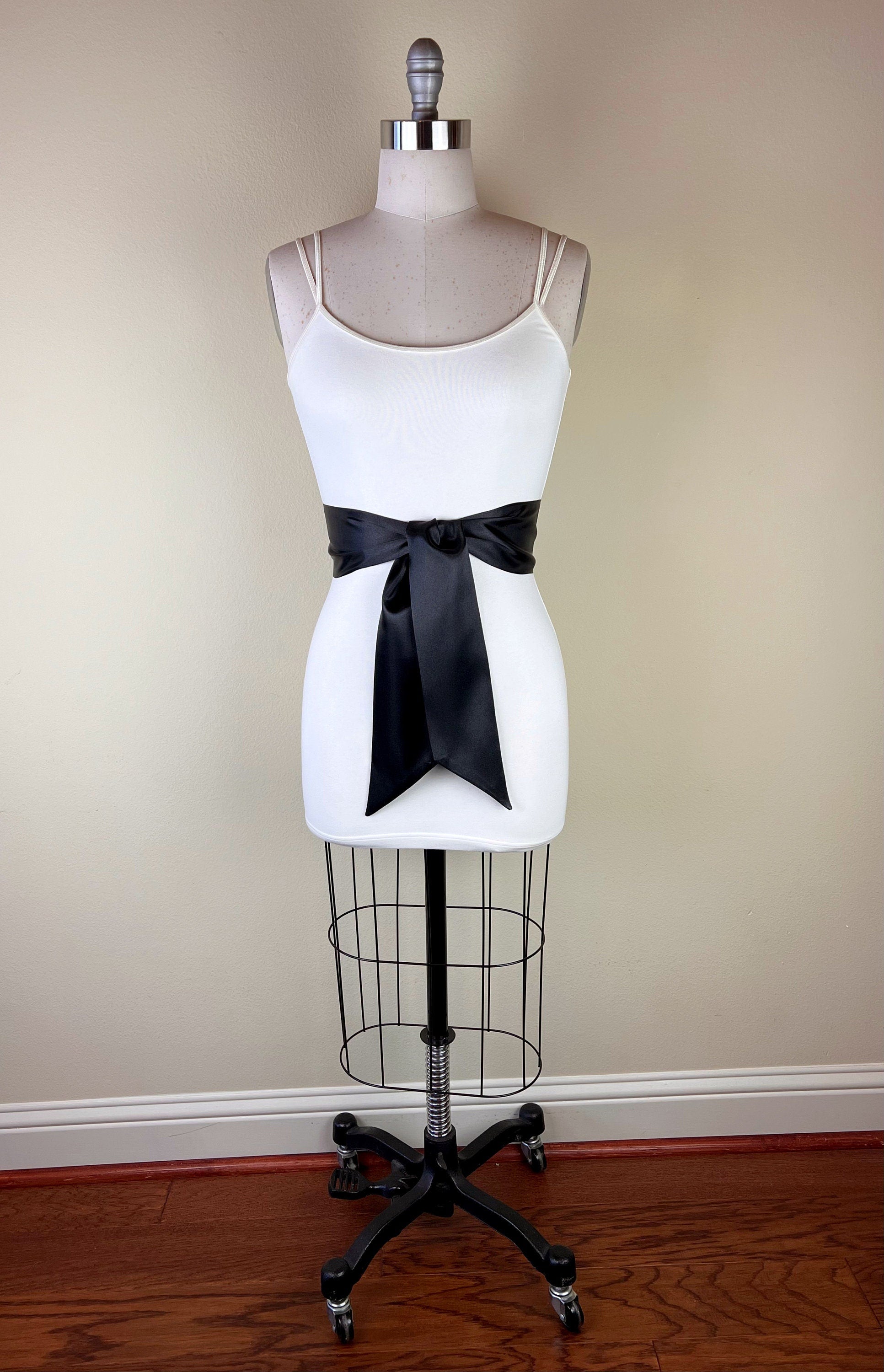 black satin sash for dress Black Satin Ribbon Sash