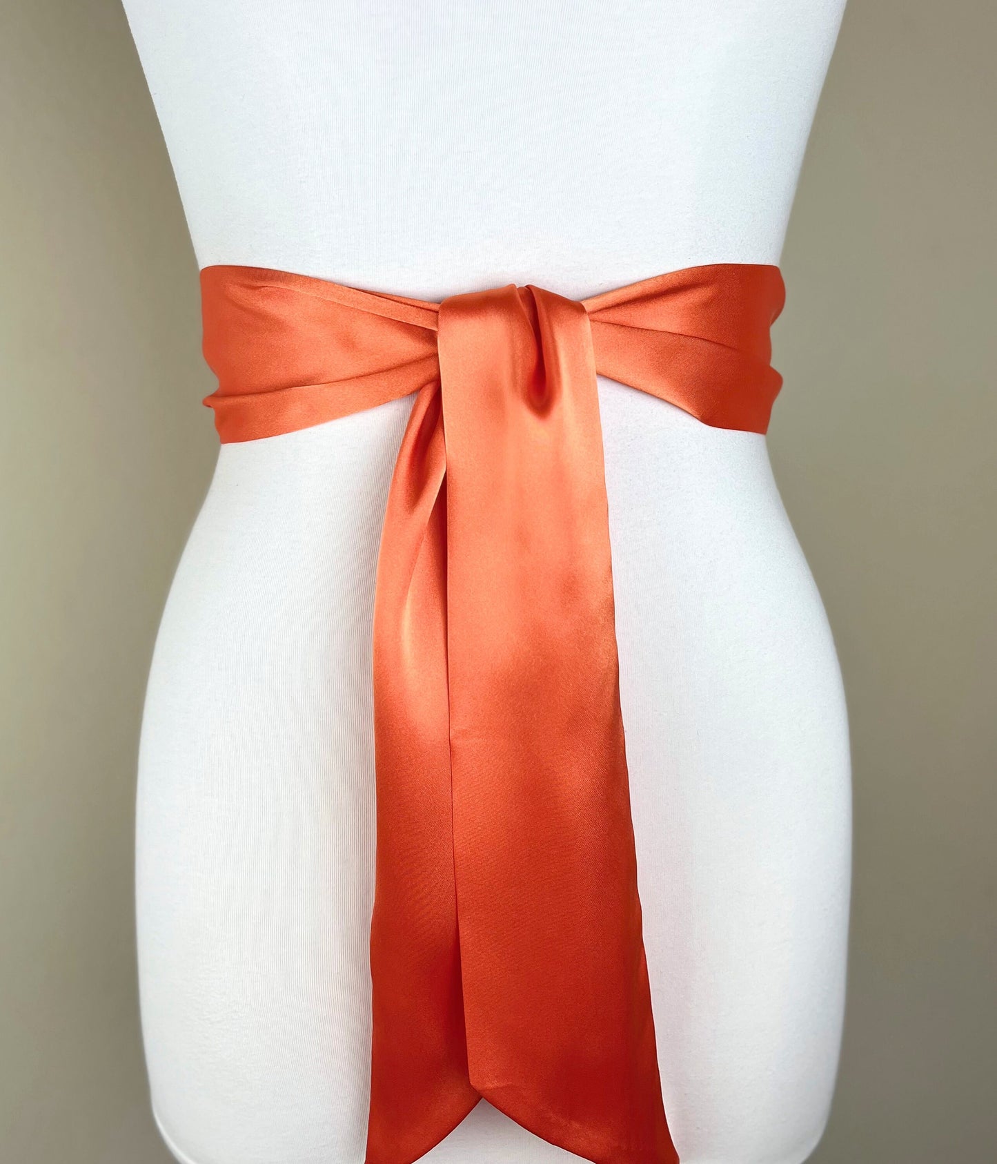 Wide Light Orange Sash Belt, Light Orange Satin Sash, Orange Dress Sash, Orange Wedding Sash, Orange Satin Sash Belt, Satin Swank