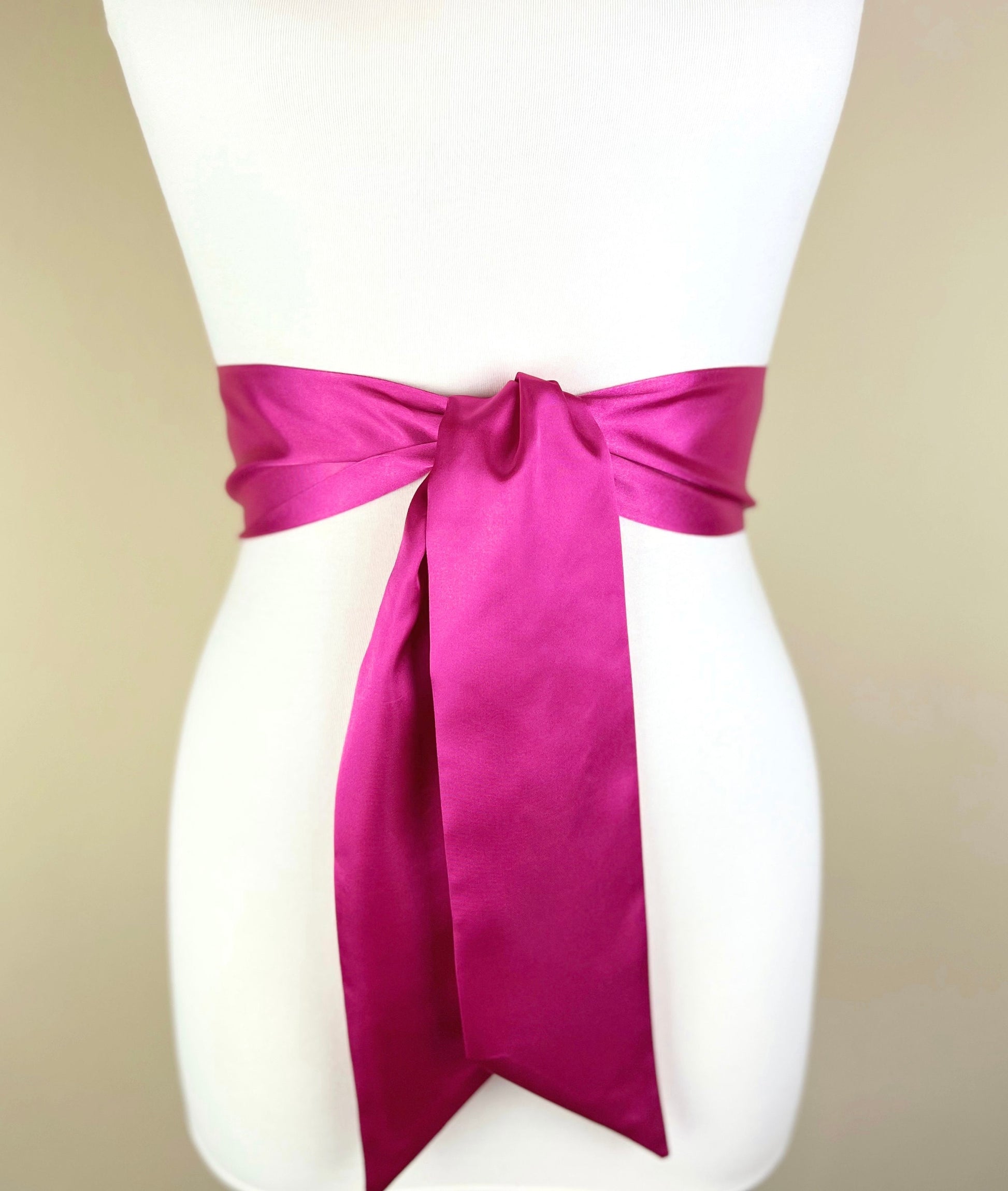 Wide Hot Pink Satin Sash Belt by Satin Swank - 60 Wide Hot Pink Satin Sash Belt by Satin Swank - 60
