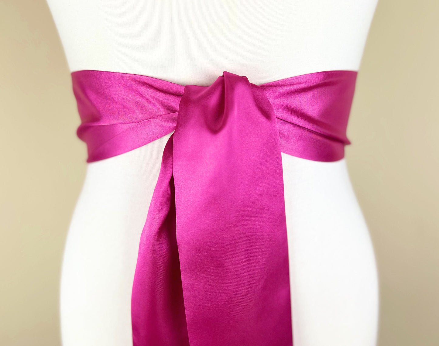 Wide Hot Pink Satin Sash Belt by Satin Swank - 60 Wide Hot Pink Satin Sash Belt by Satin Swank - 60