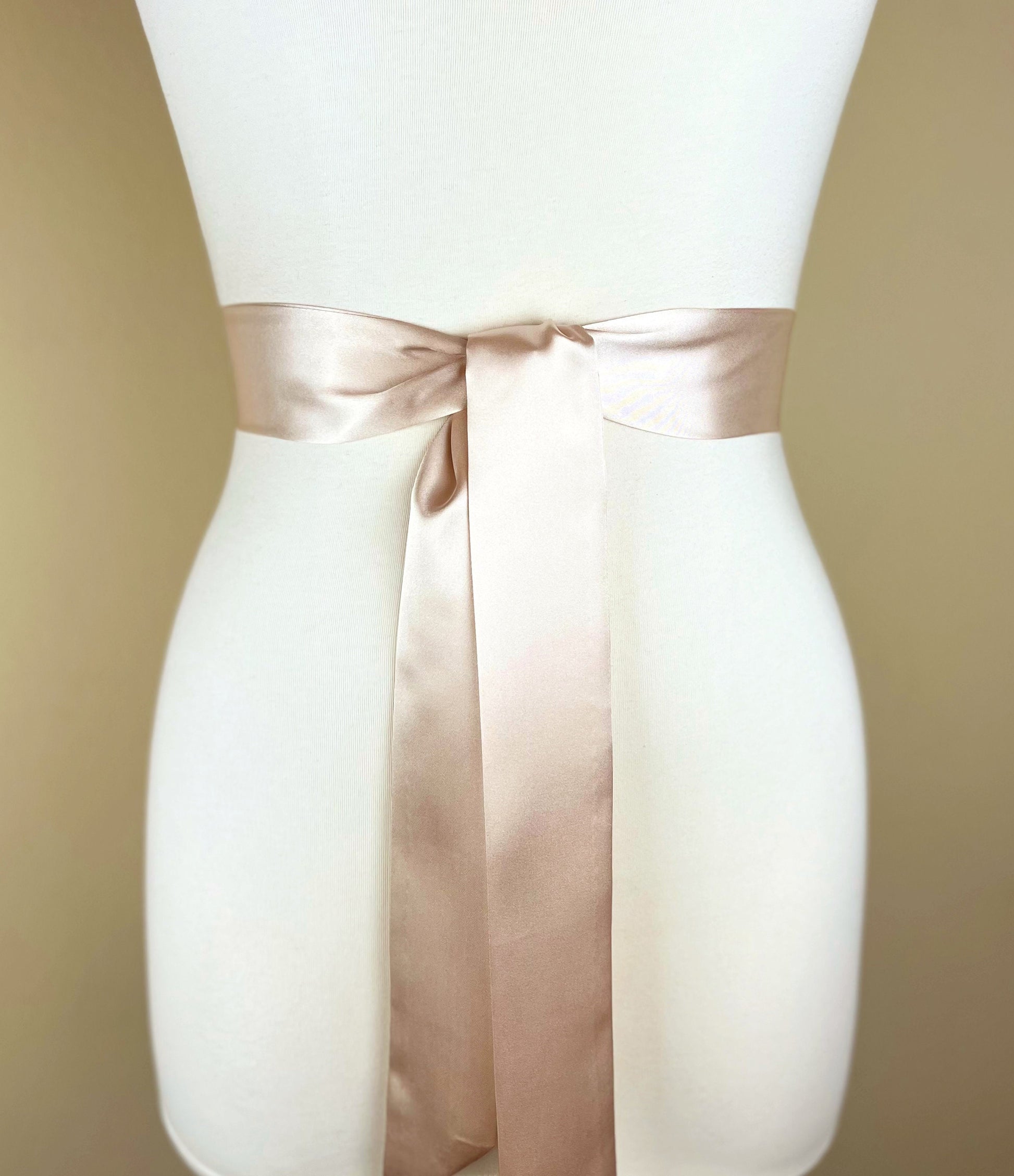 Narrow Champagne Sash, Champagne Satin Sash, Champagne Beige Sash Belt, Bridesmaid Sash, Champagne Wedding Sash, Bridal Sash, Satin Swank