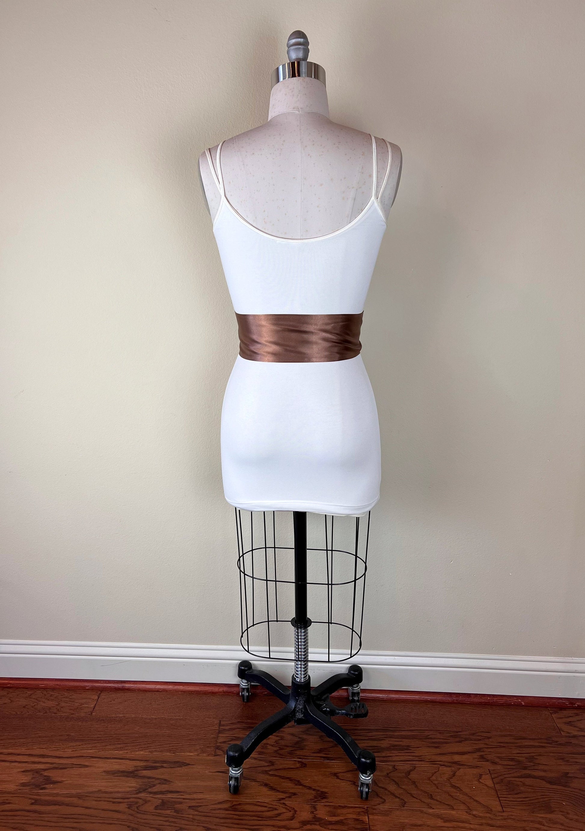 Wide Chestnut Brown Satin Sash Belt by Satin Swank®