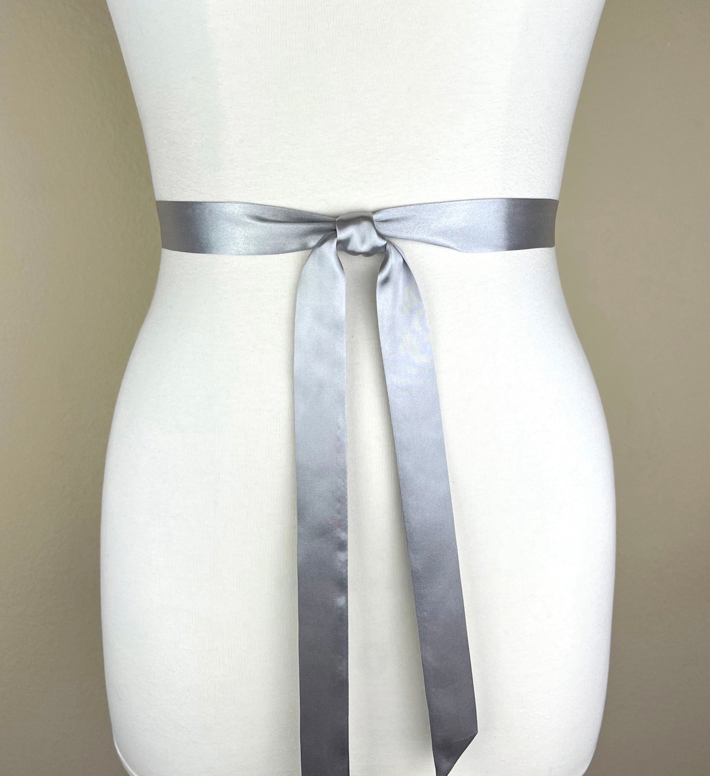 Extra Narrow Silver Sash, Bright Silver Satin Sash Belt, Skinny Sash Belt, Thin Sash Belt, Skinny Silver Belt, Satin Silver Belt Satin Swank