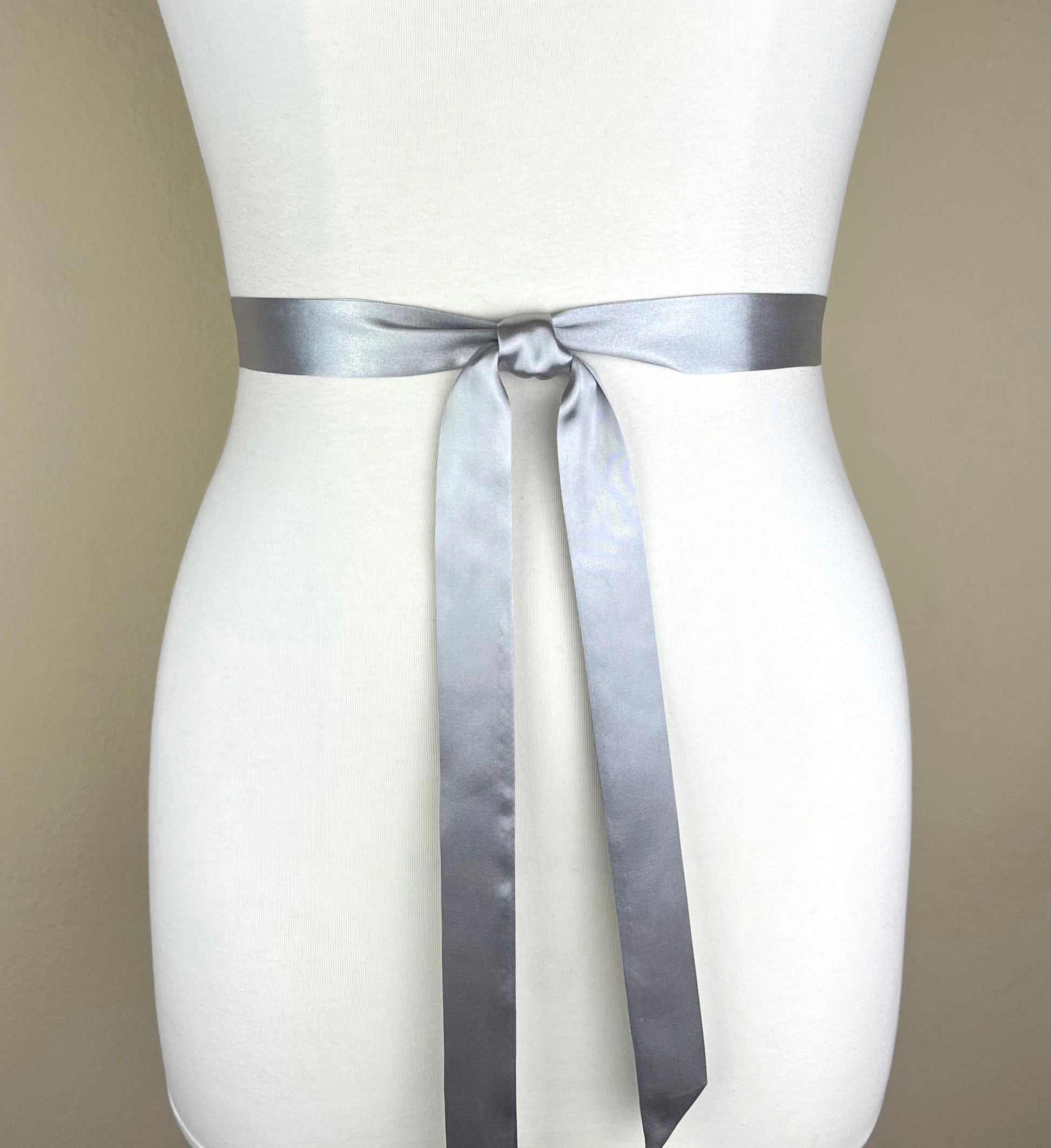 Extra Narrow Silver Sash, Bright Silver Satin Sash Belt, Skinny Sash Belt, Thin Sash Belt, Skinny Silver Belt, Satin Silver Belt Satin Swank