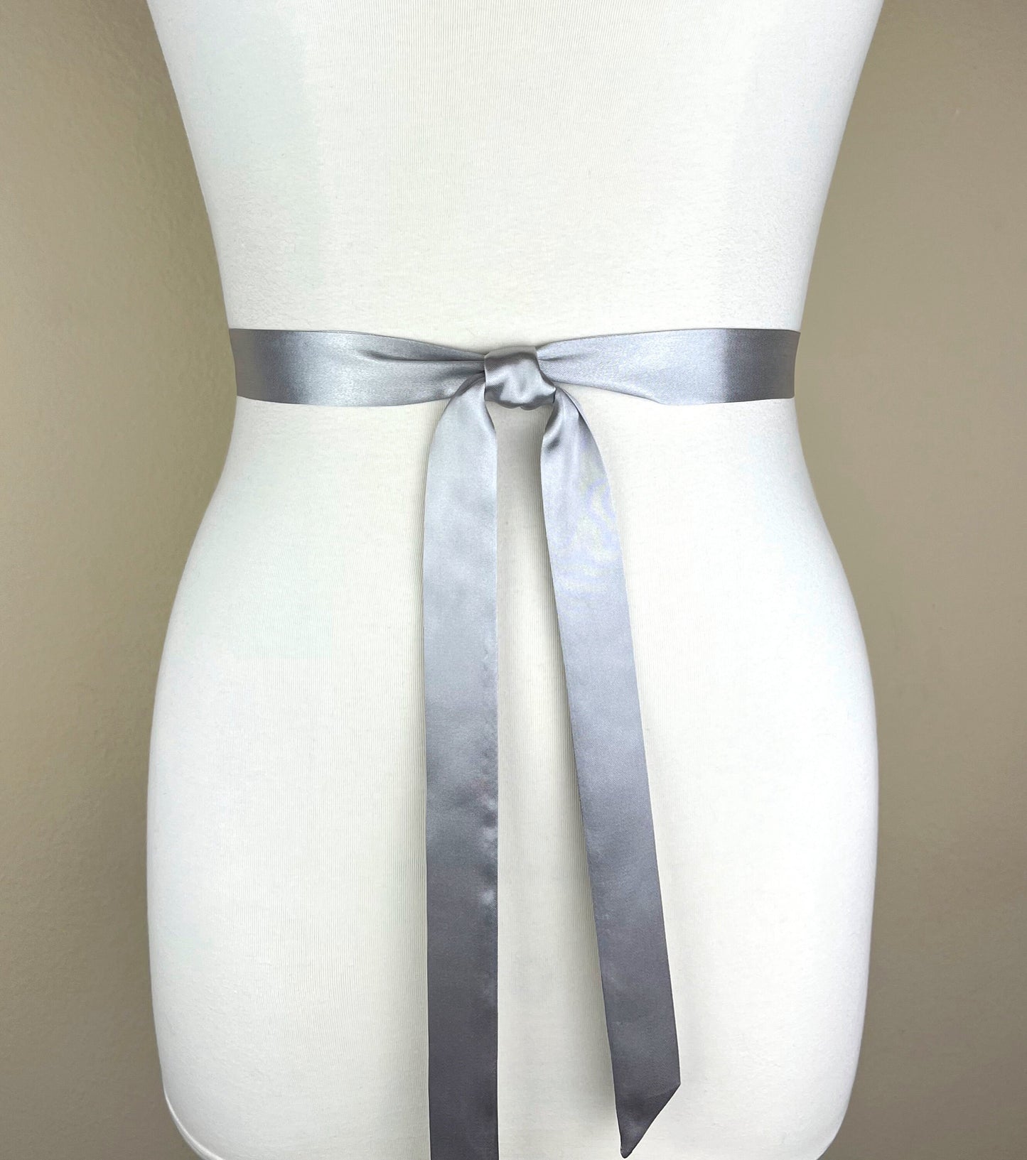 Extra Narrow Silver Sash, Bright Silver Satin Sash Belt, Skinny Sash Belt, Thin Sash Belt, Skinny Silver Belt, Satin Silver Belt Satin Swank
