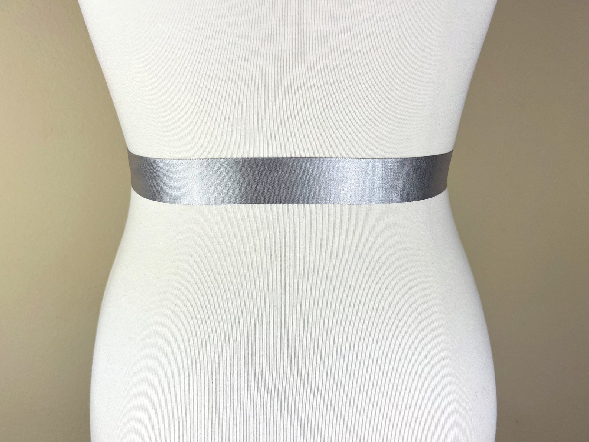 Extra Narrow Silver Sash, Bright Silver Satin Sash Belt, Skinny Sash Belt, Thin Sash Belt, Skinny Silver Belt, Satin Silver Belt Satin Swank