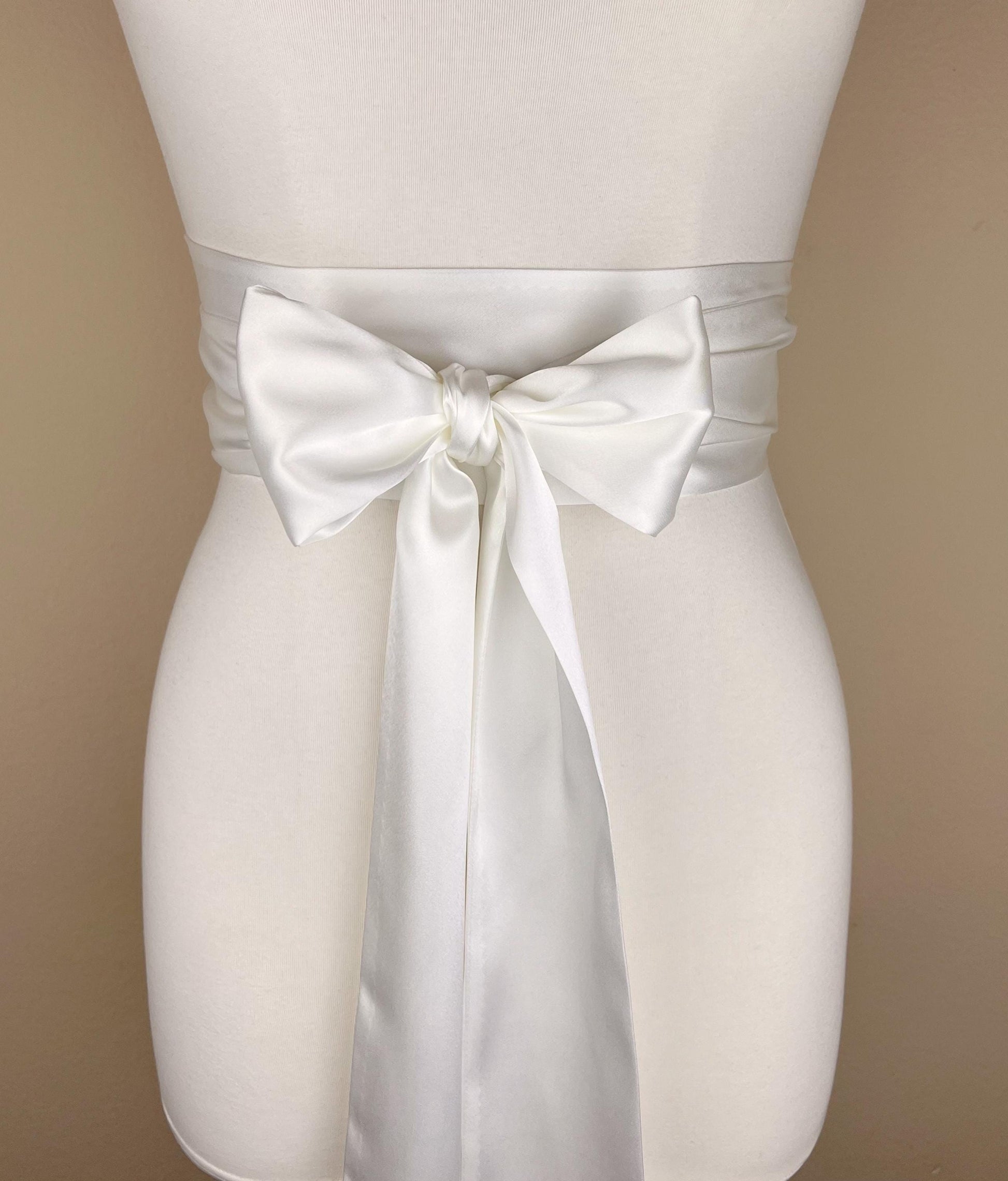 satin sash for wedding dress Champagne Swiss Double-faced Satin Ribbon Wedding Dress Bridal Formal Sash Belt